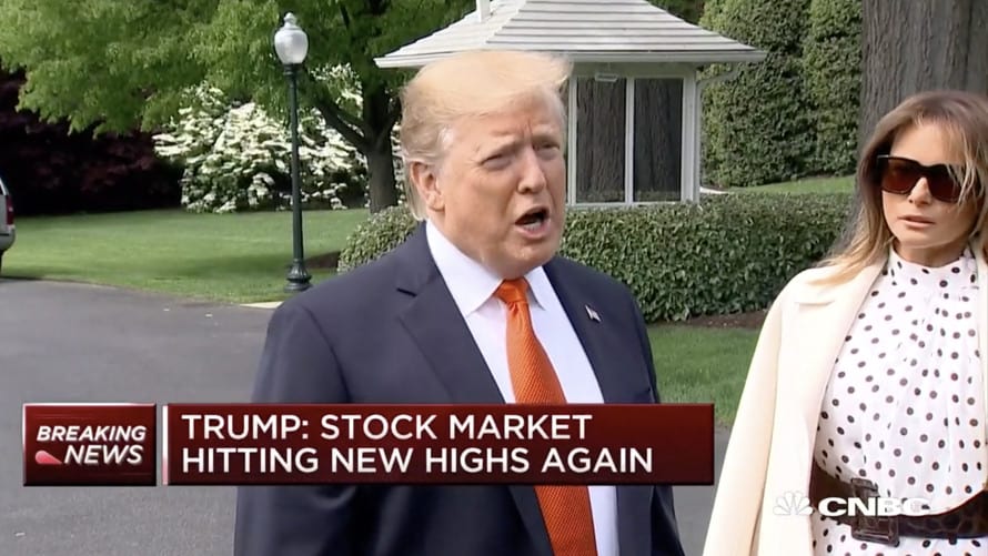 Donald Trump says stocks have hit records