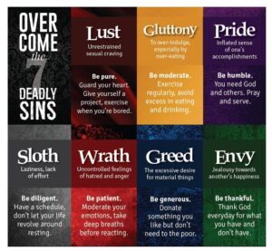 What are the seven deadly sins